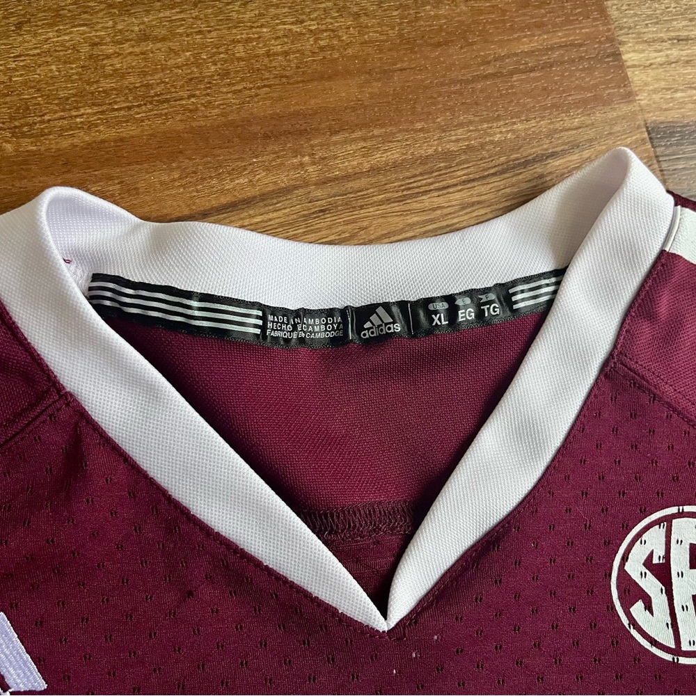 Adidas Maroon and White Texas A&M Jersey Johnny manzel xl - Picture 6 of 8